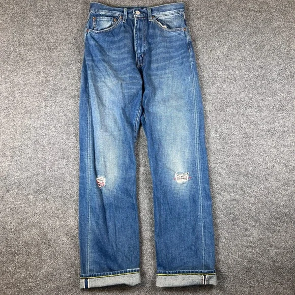Levis LVC 701 Jeans Womens 30 (29x32 Actual) Blue Denim Big E Selvedge 50s - Picture 1 of 16